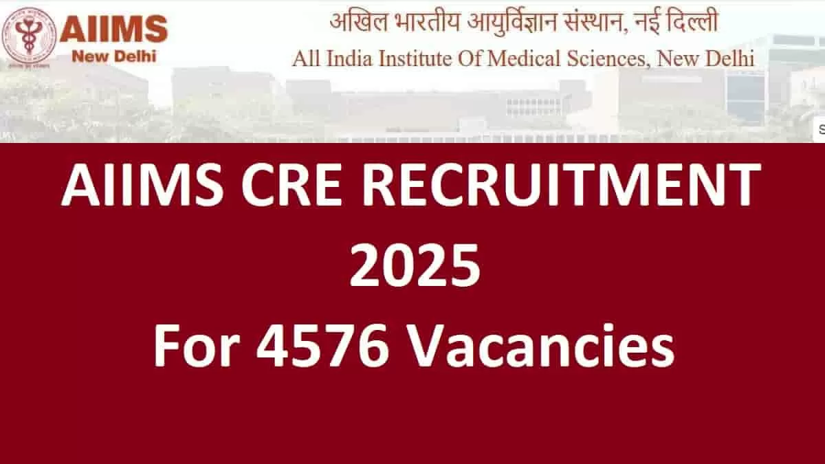 AIIMS CRE Recruitment 2025