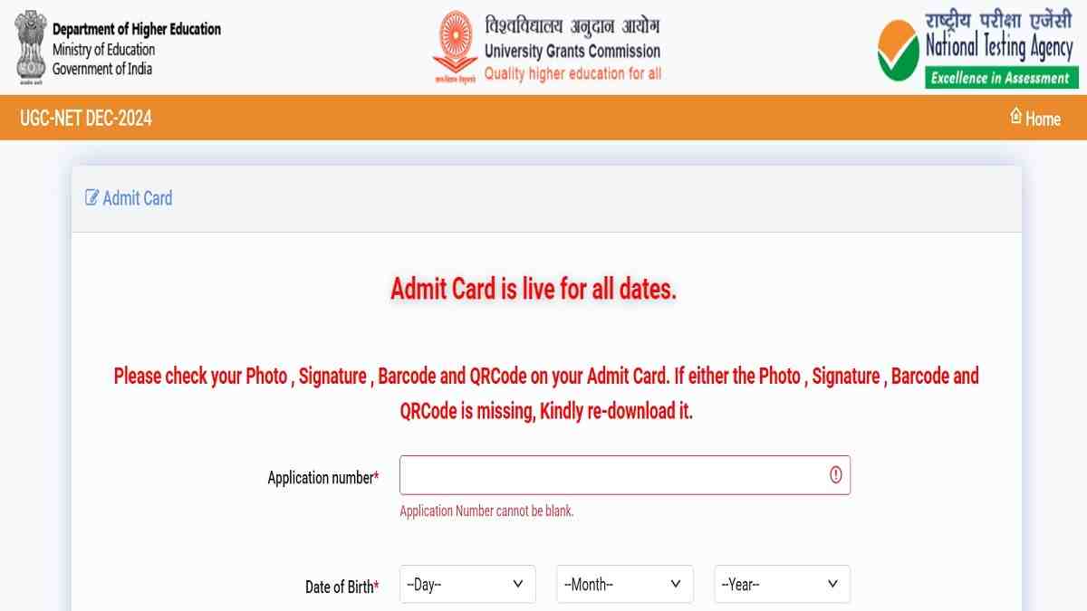 UGC NET Admit Card for 15 and 16 January 2025 OUT: Download Link at ugcnet.nta.ac.in