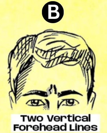 2 lignes verticales Test de personnalité sur le front