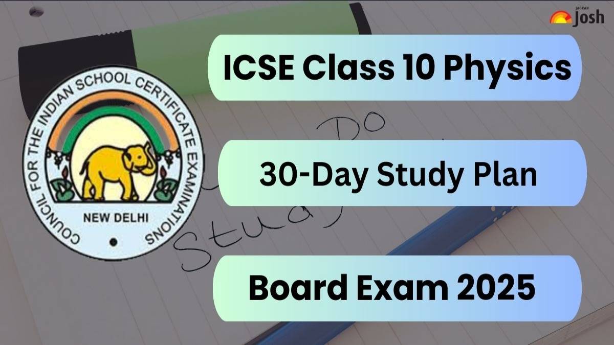 ICSE Class 10 Physics 30-Day Study Plan For Board Exam 2025