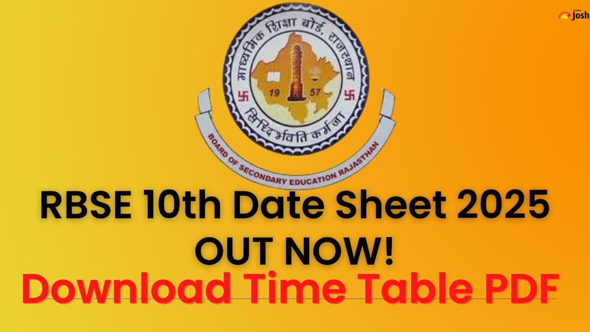 RBSE 10th Date Sheet 2025 Download Rajasthan Board Class 10 Time Table