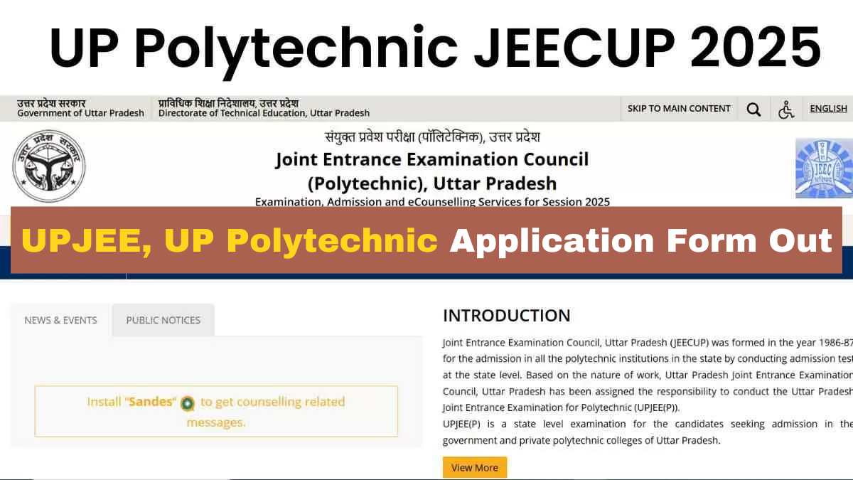 UPJEE, UP Polytechnic Application Form Out. Check Key Details Here