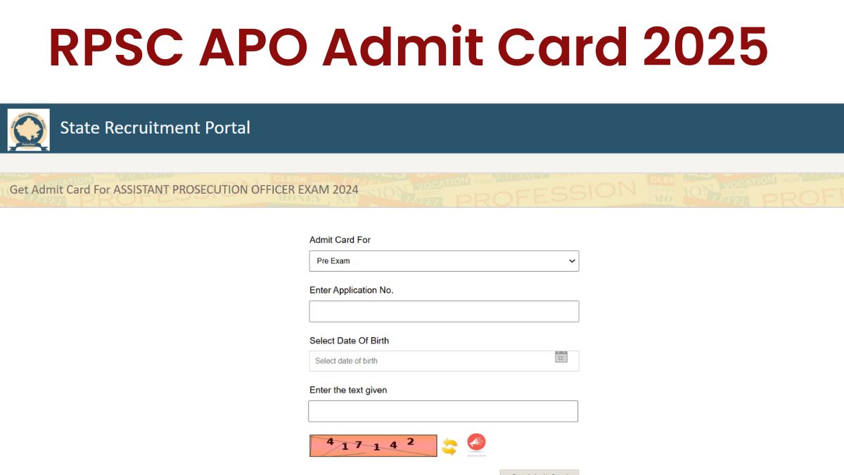 RPSC APO Admit Card 2025 OUT राजस्थान असिस्टेंट प्रॉसिक्यूशन ऑफिसर