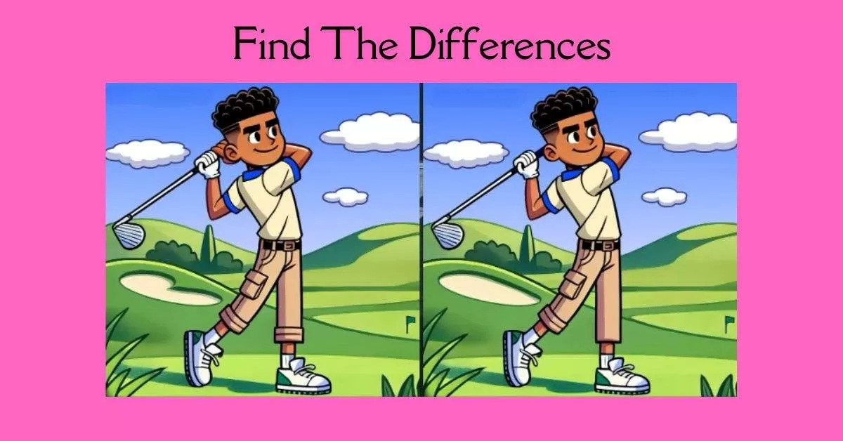 Spot the 3 Differences in Guy Playing Golf