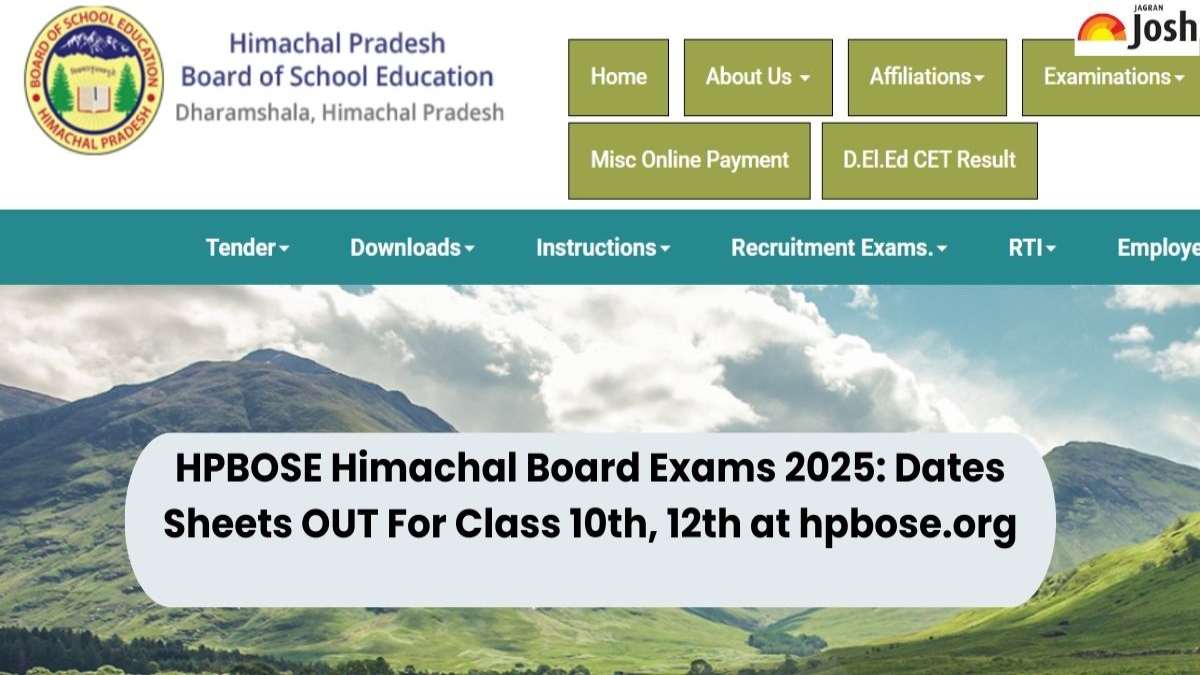 HPBOSE Himachal Board Exams 2025 Dates Sheets OUT For Class 10th, 12th