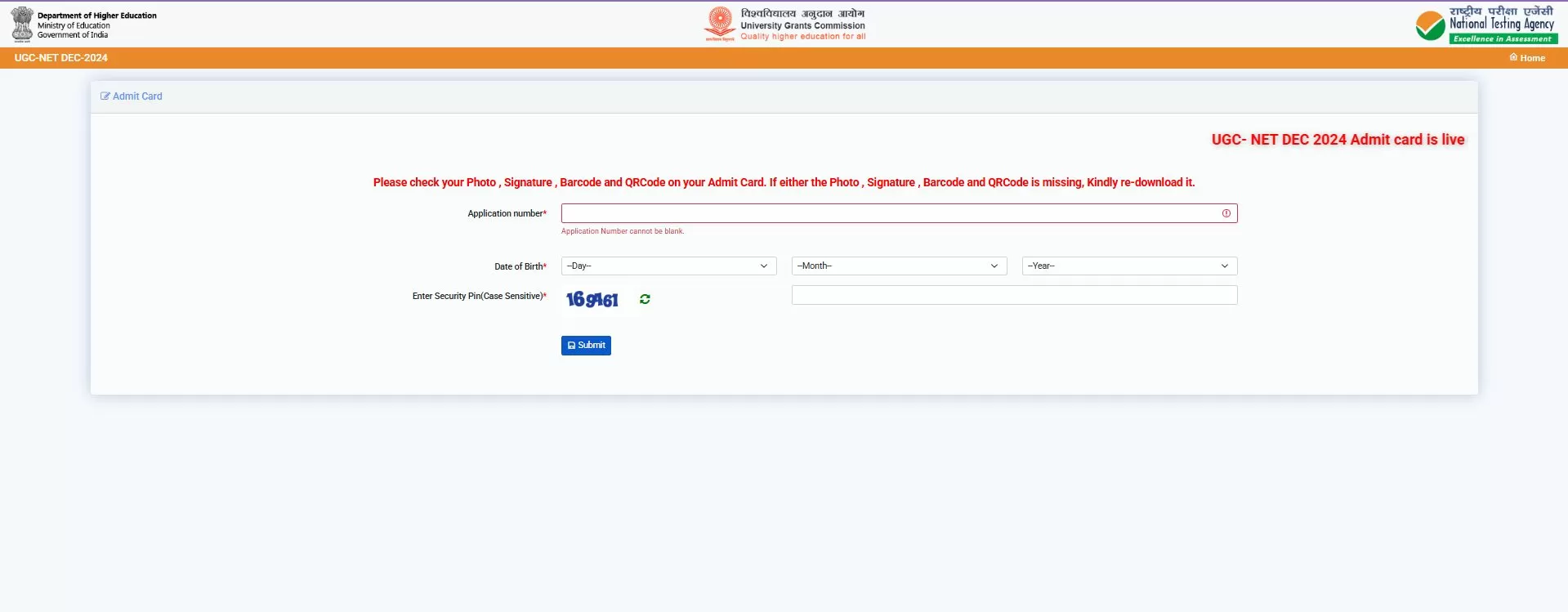 UGC NET Admit Card 2024-25 OUT
