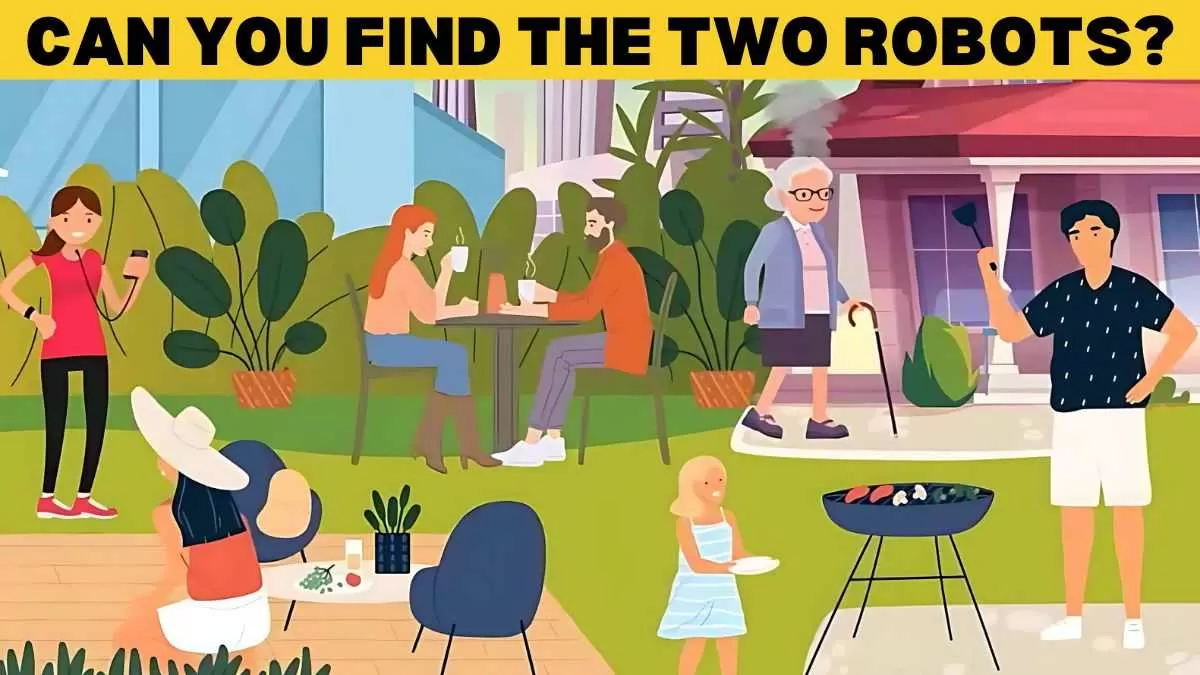 Find two robots among humans