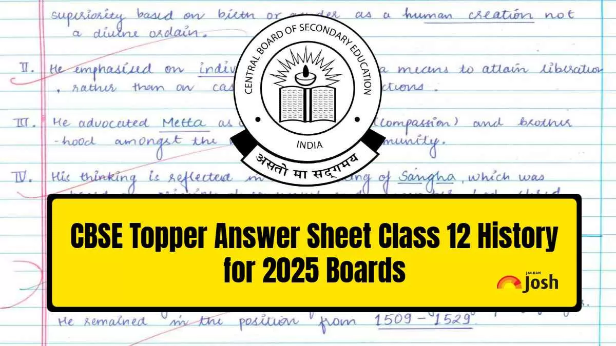 Download Here Class 12 History Answer Sheet for 2025 Board Exams by CBSE Topper.