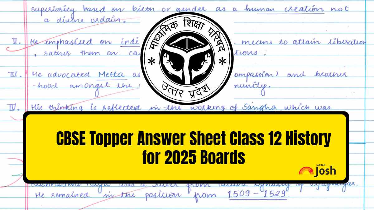 CBSE Topper Answer Sheet Class 12 History for 2025 Boards Model Answer