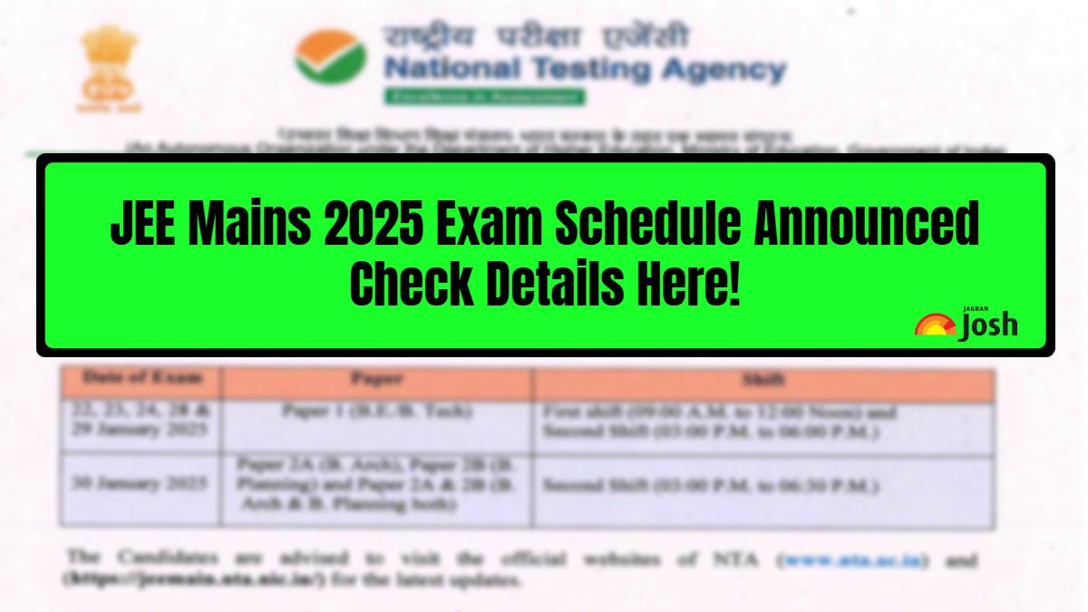 NTA JEE Mains 2025 January Session Exam Schedule Out, Download City