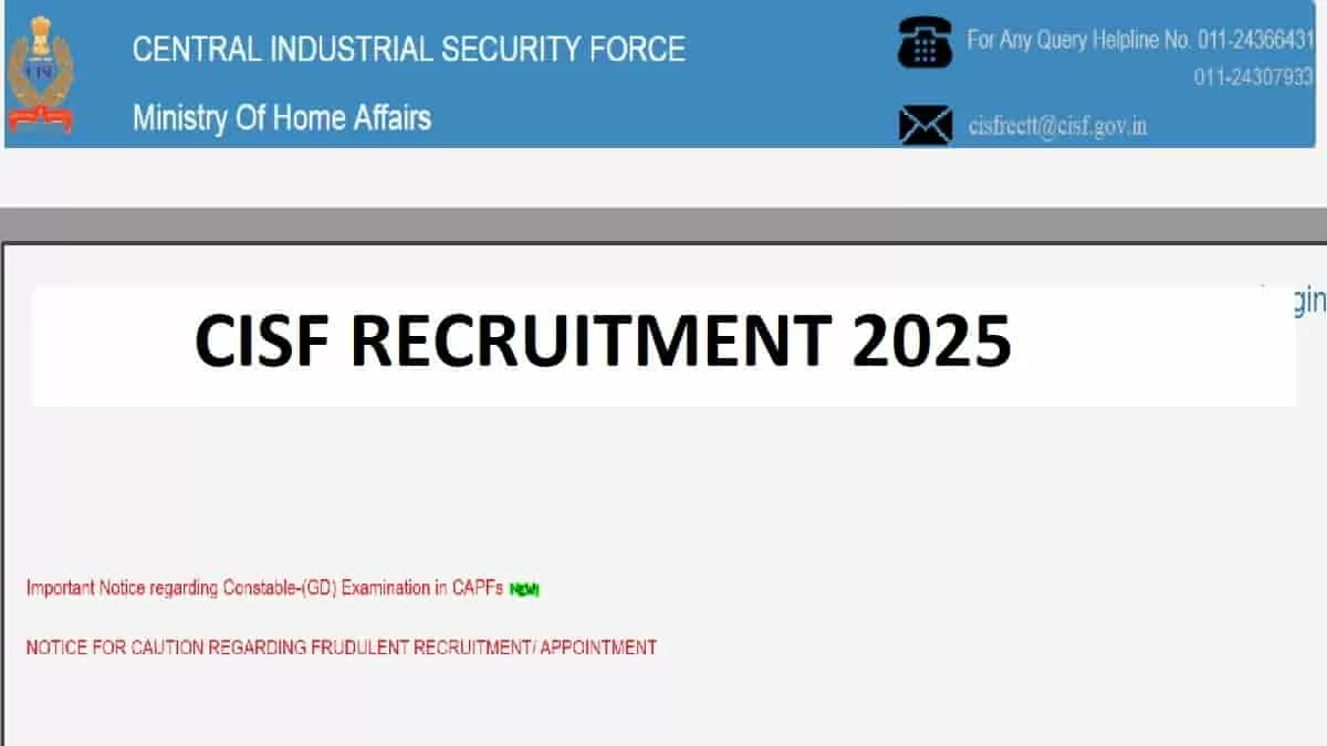 CISF Driver Recruitment 2025