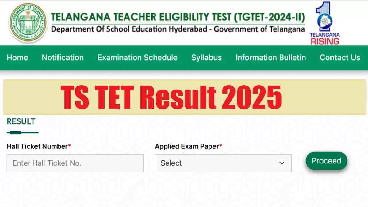 Get all details about TS TET Result 2025