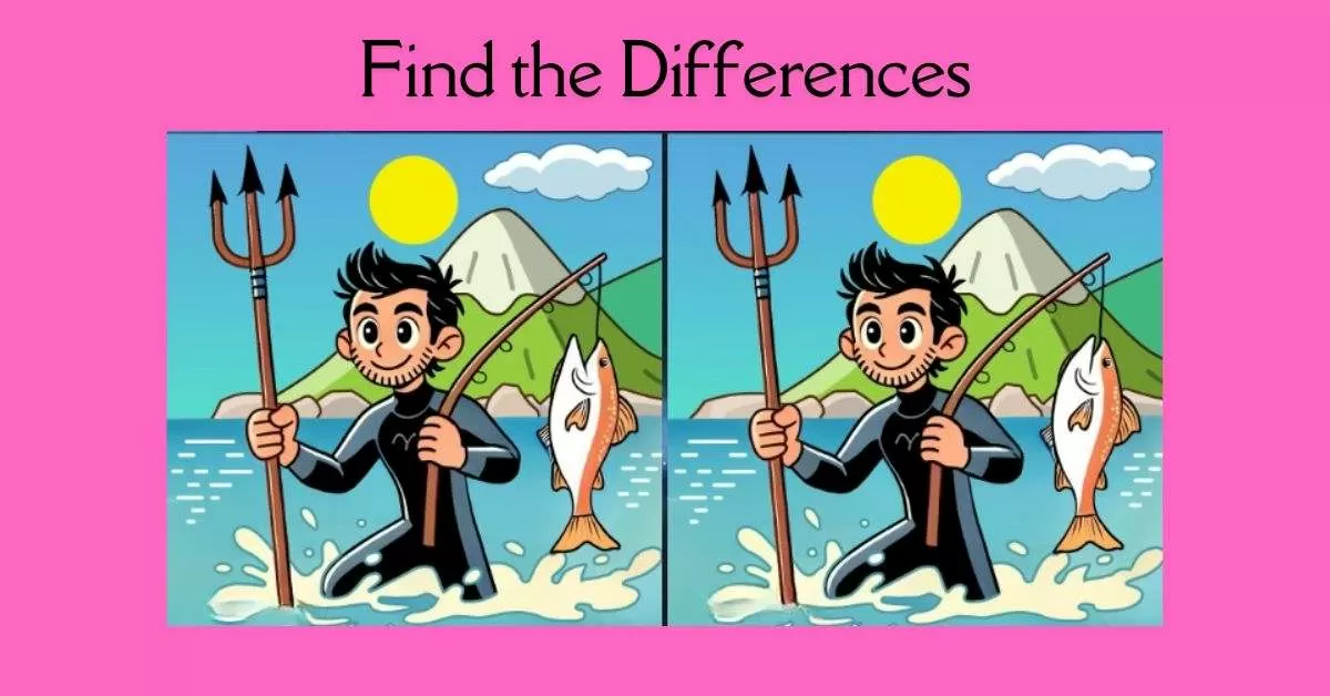Spot the 3 Differences in Boy Catching Fish