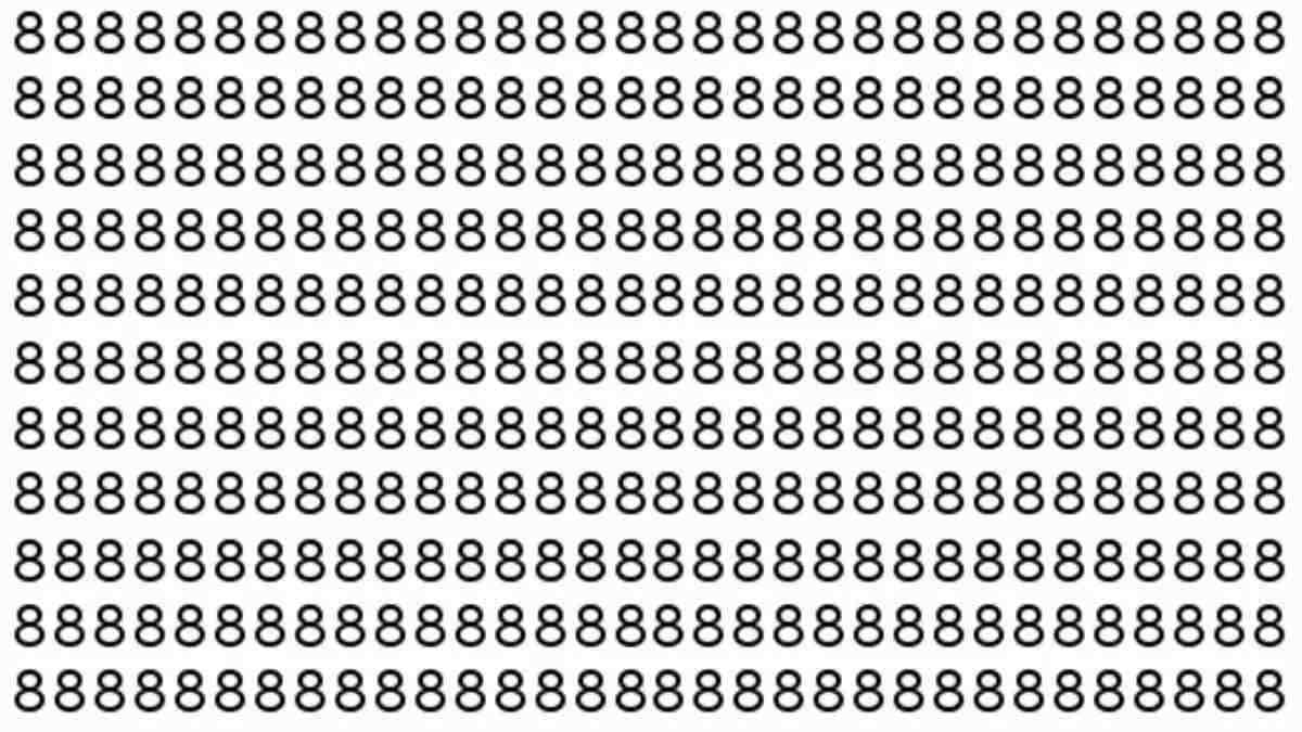 Optical Illusion IQ Test: Can You Spot the Number 6 Hidden Among 8s in 5 Seconds?