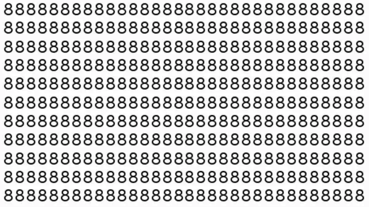 Spot the number 6 among 8s.