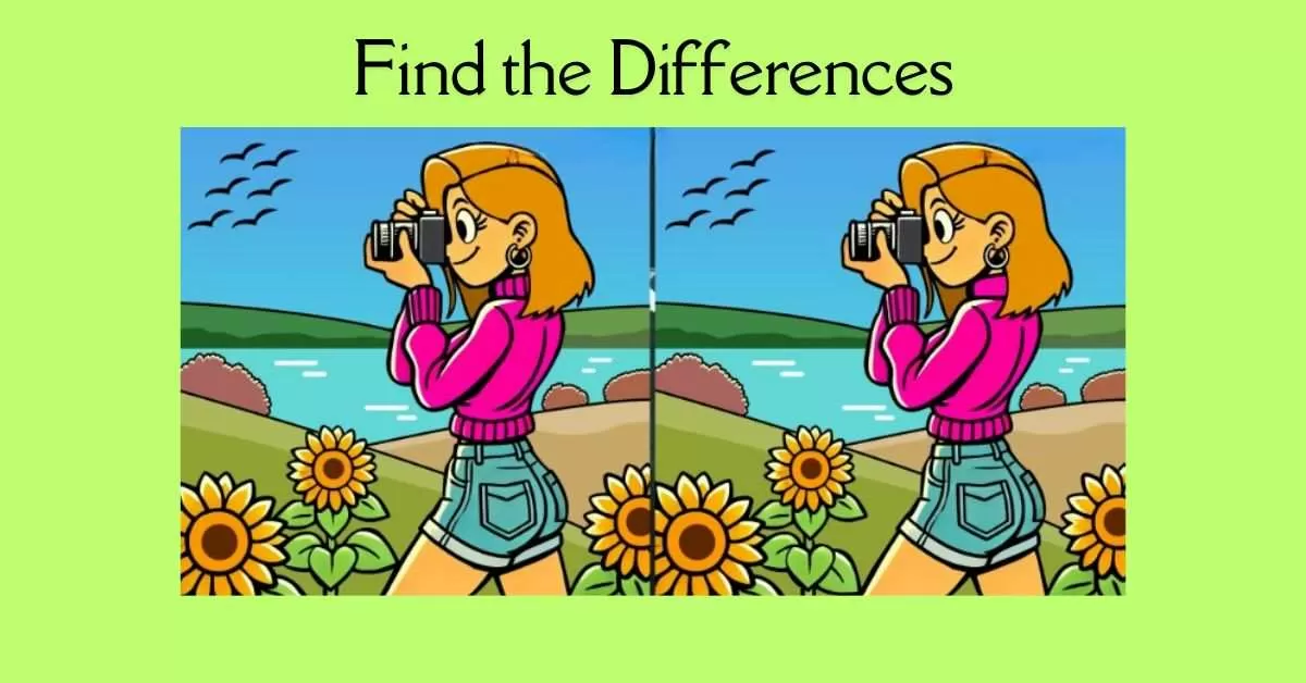 Spot the 3 Differences in Girl Clicking Photographs