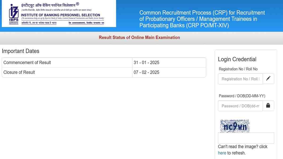 IBPS PO Mains Result 2025 Out at ibps.in: Check Steps to Download Scorecard, Direct Link Here