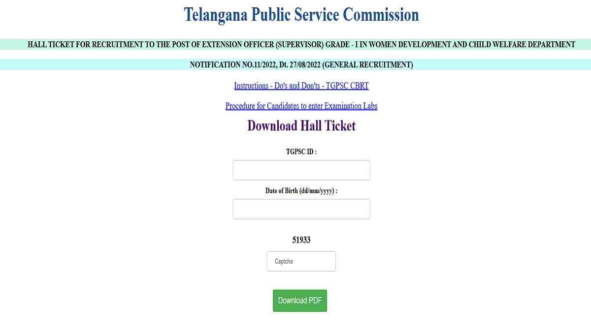 TSPSC EO Admit Card 2025 Out at websitenew.tspsc.gov.in, Direct Link to Extension Officer Hall Ticket Here, Check Exam Timing