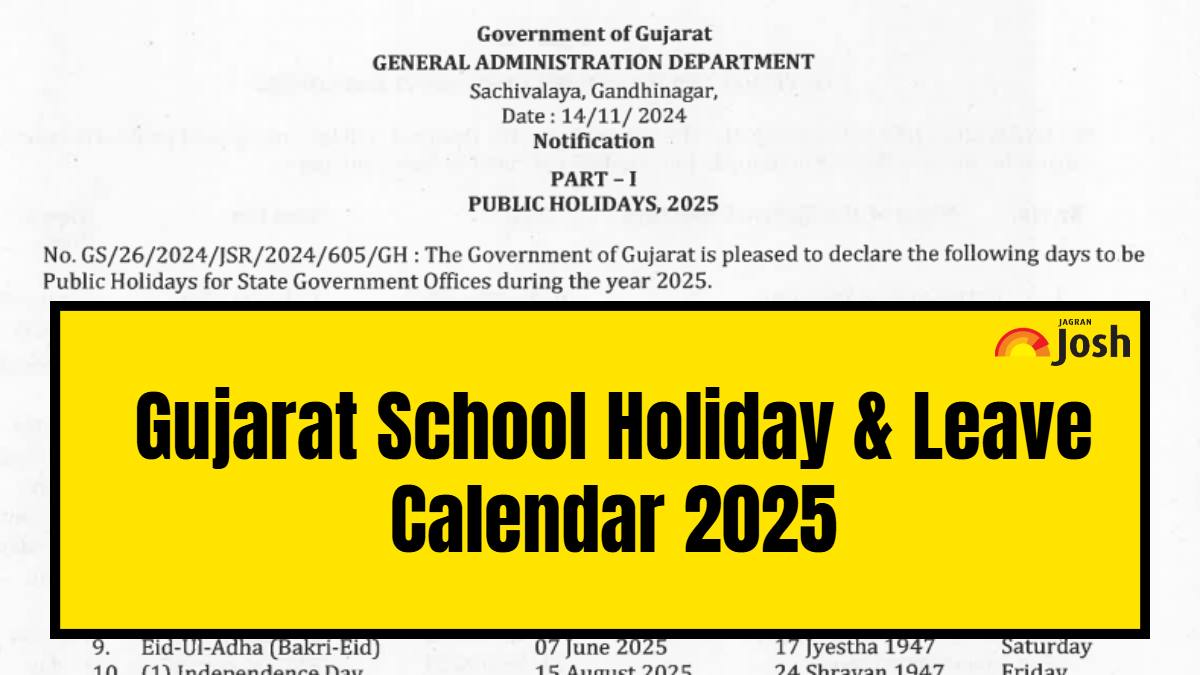 Gujarat School Holiday List 2025 Private and Government Schools