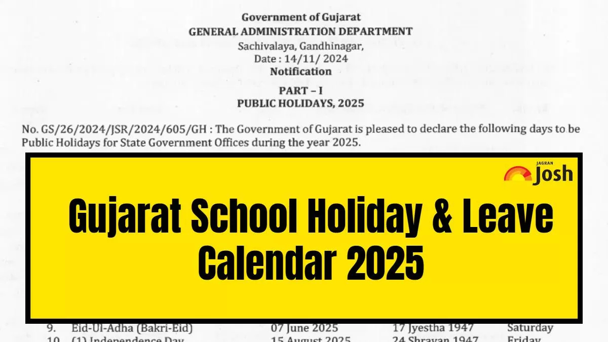 Get here complete holiday calendar of Gujarat Schools 2025.