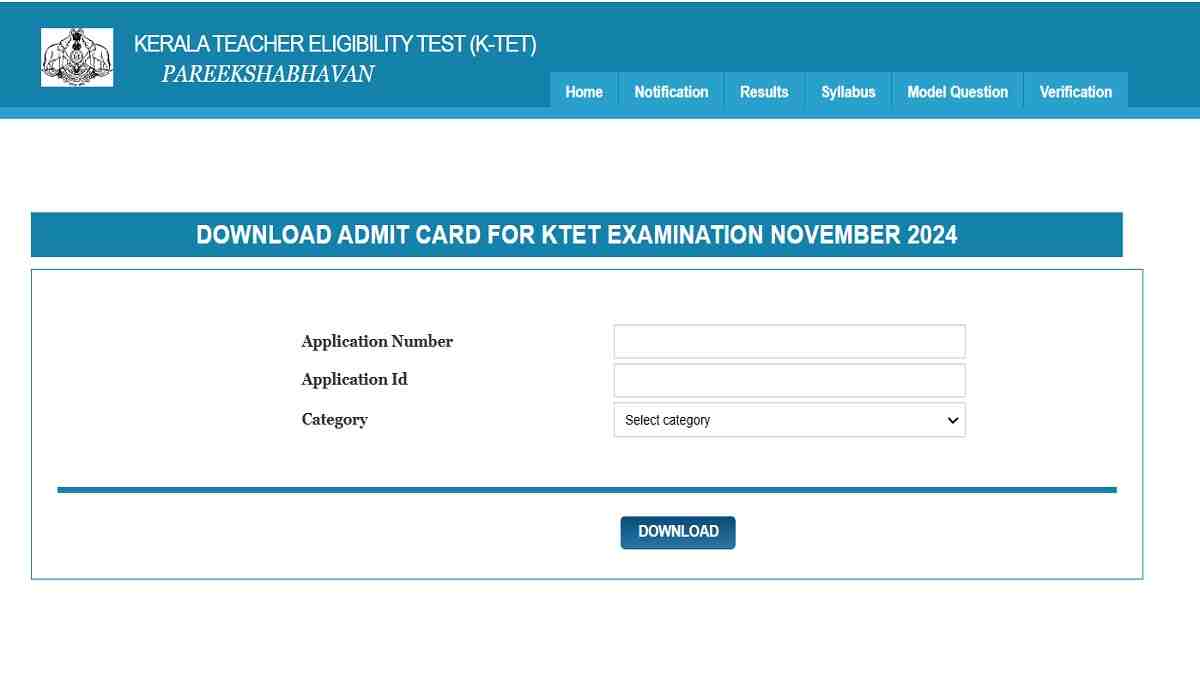 Kerala KTET Hall Ticket 2024 Out at ktet.kerala.gov.in: Direct link to download Admit Card here, How to get application number