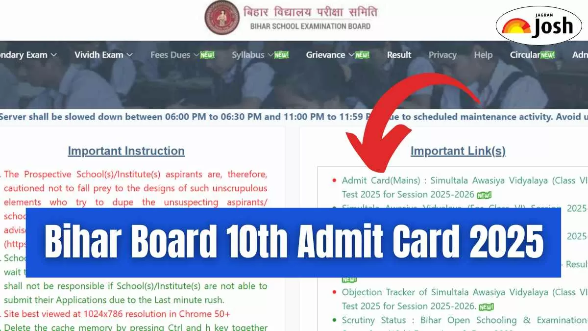 Bihar Board 10th Admit Card 2025 Now Available Check Details Here