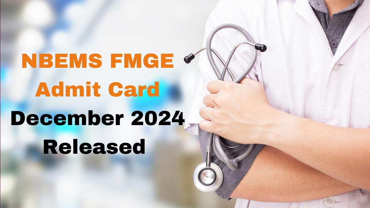 The FMGE December 2024 exam will take place on January 12, 2025.