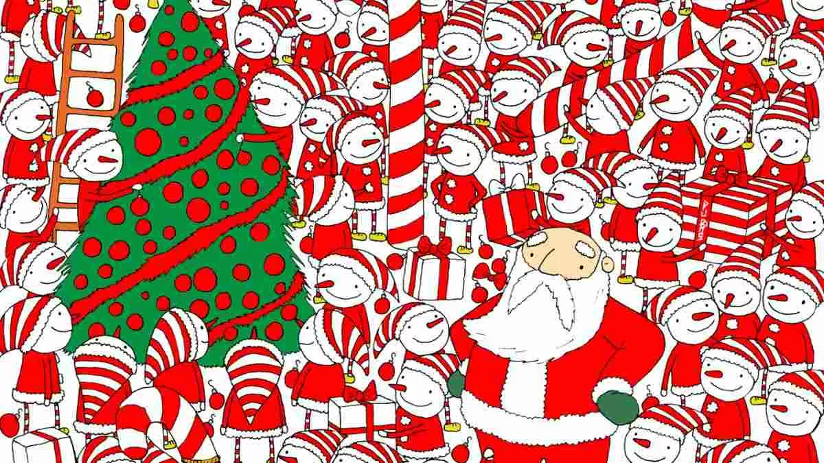 Spot The Santa’s Hat.