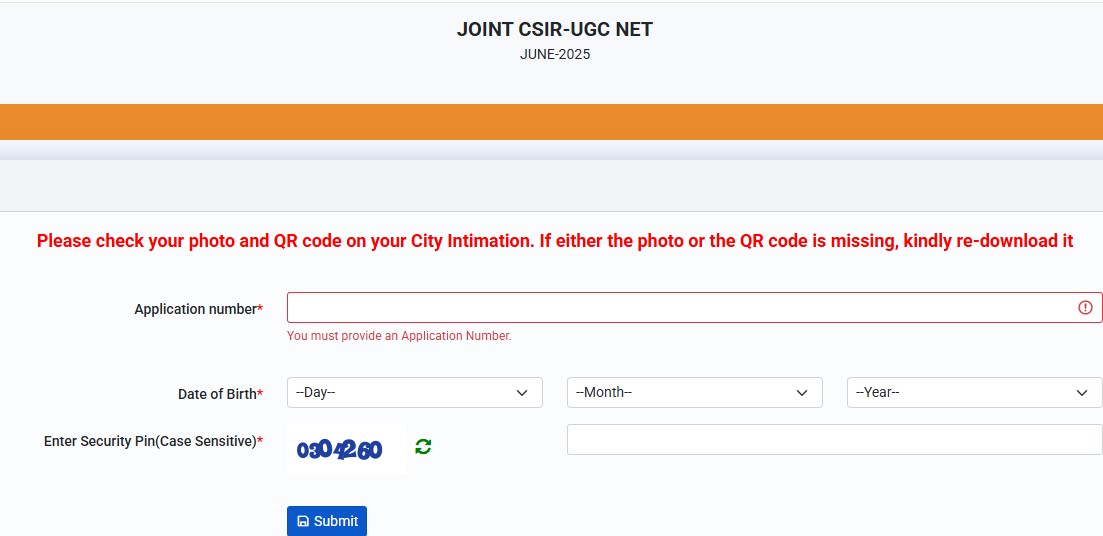CSIR NET city slip 2025 has been released online, Get direct download link here