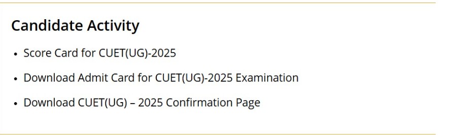 CUET UG scorecard 2025