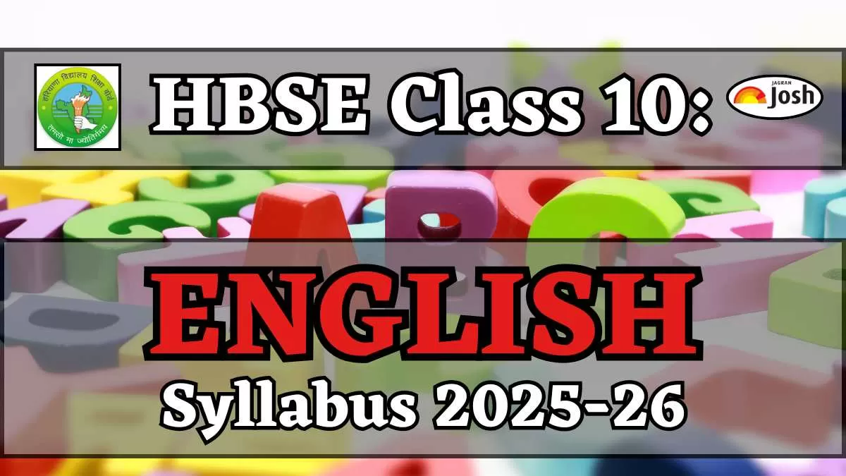 Haryana Board HBSE Class 10th English Syllabus 2025-2026, Download PDFs Here