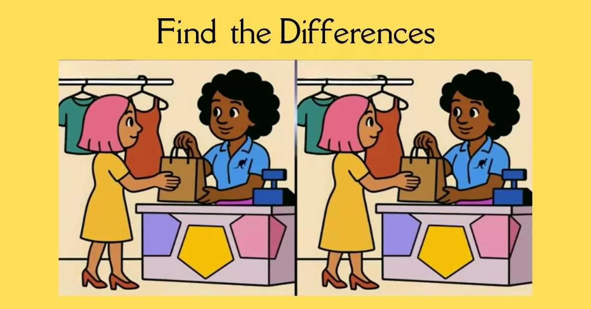 Spot 3 Differences in Woman Shopping 