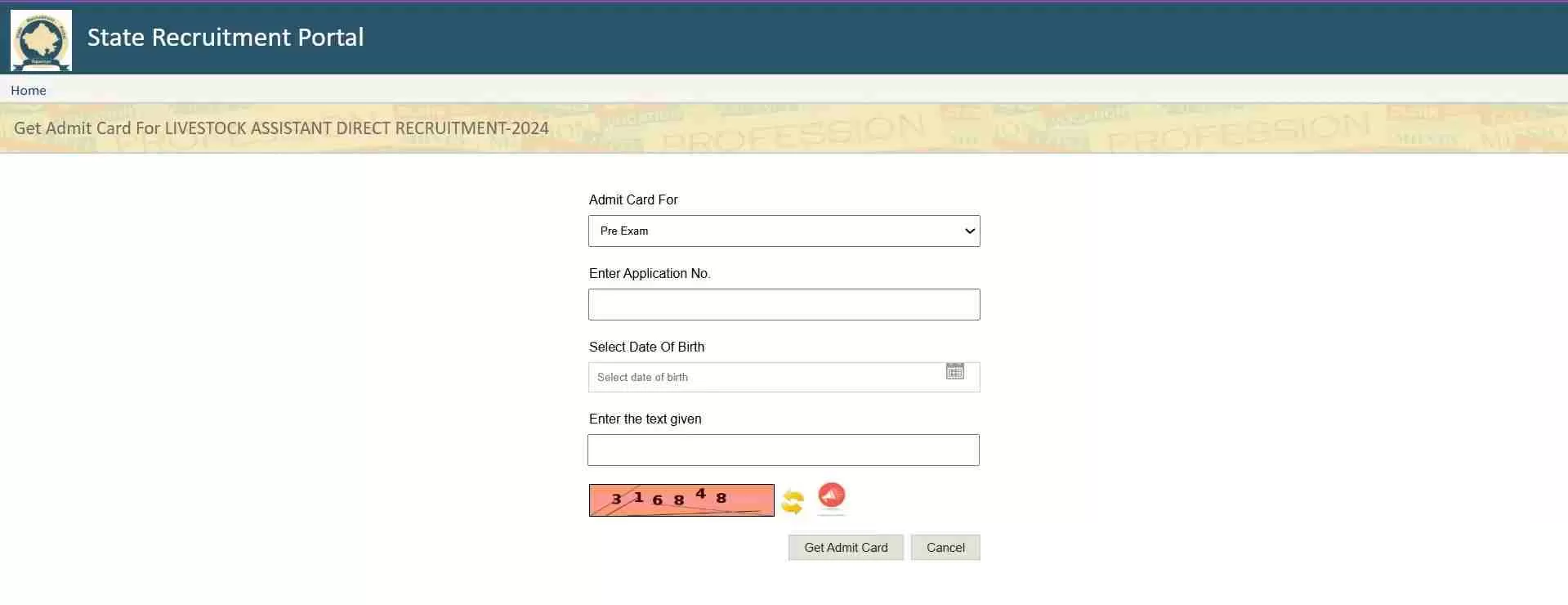 RSMSSB Livestock Assistant Admit Card 2025