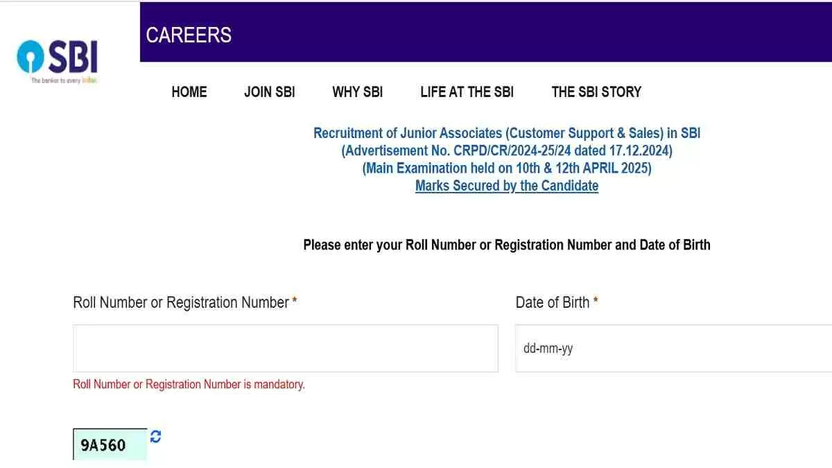 SBI Clerk Mains Result Scorecard 2025