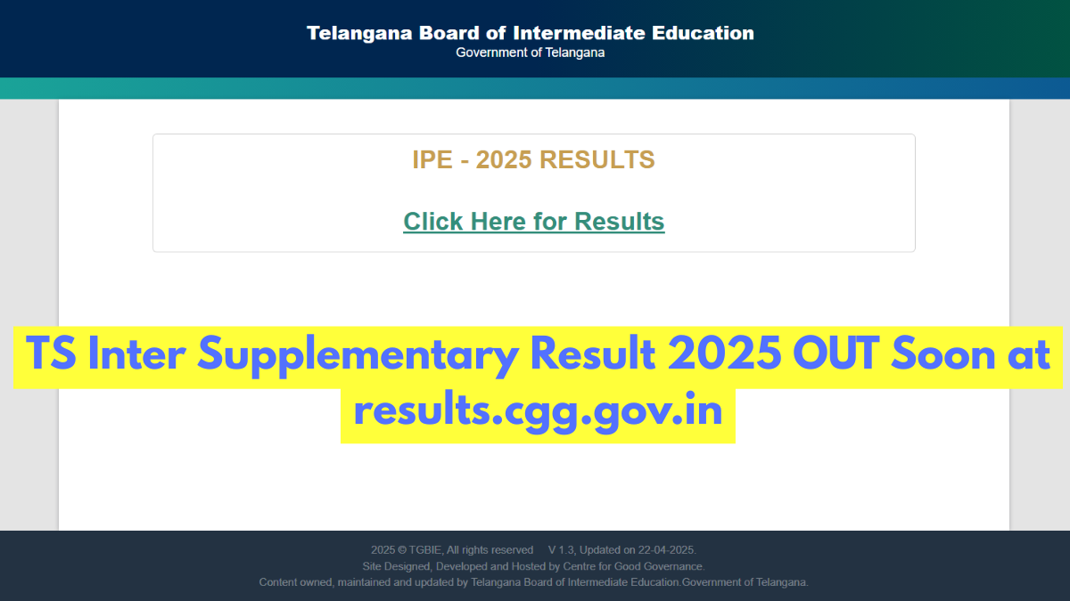 TGBIE - Telangana Supplementary Result 2025 OUT Soon at results.cgg.gov.in, IPASE 1st, 2nd Year Marks Memo Download Here