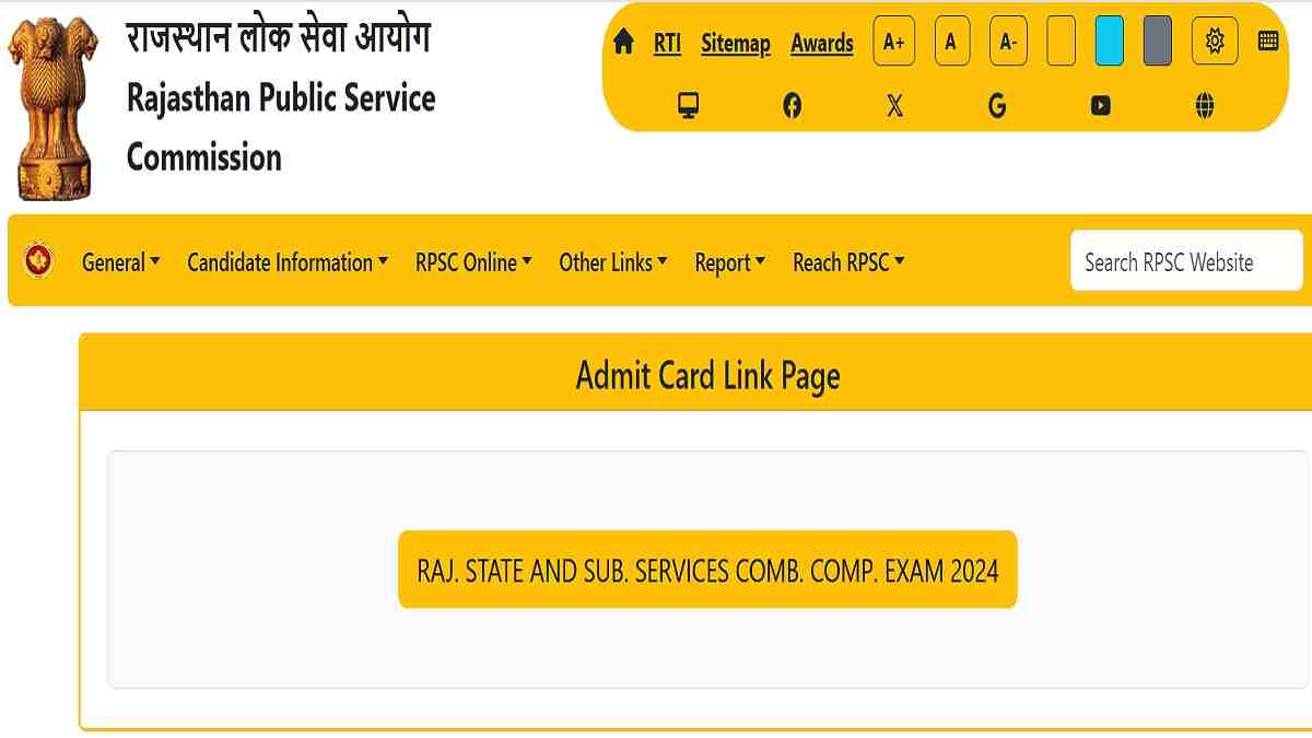 RPSC RAS Mains Admit Card 2025 OUT at rpsc.rajasthan.gov.in, Check Steps to Download RPSC Admit Card - Link Here