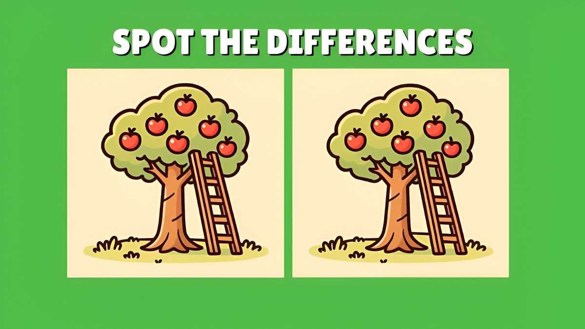 Can You Spot the 3 Differences in the Apple Tree Pictures in 11 Seconds?