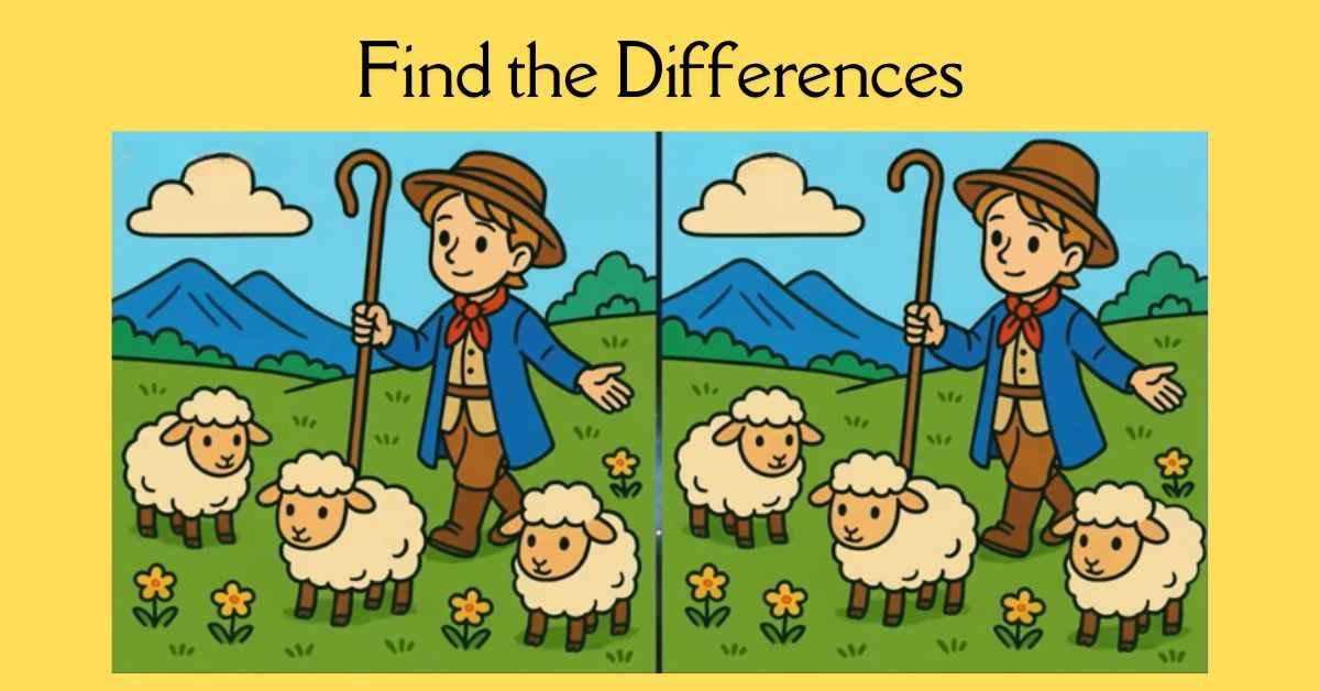 Spot the 3 Differences in Shepherd Herding Sheep Beat the 19-Second Challenge!