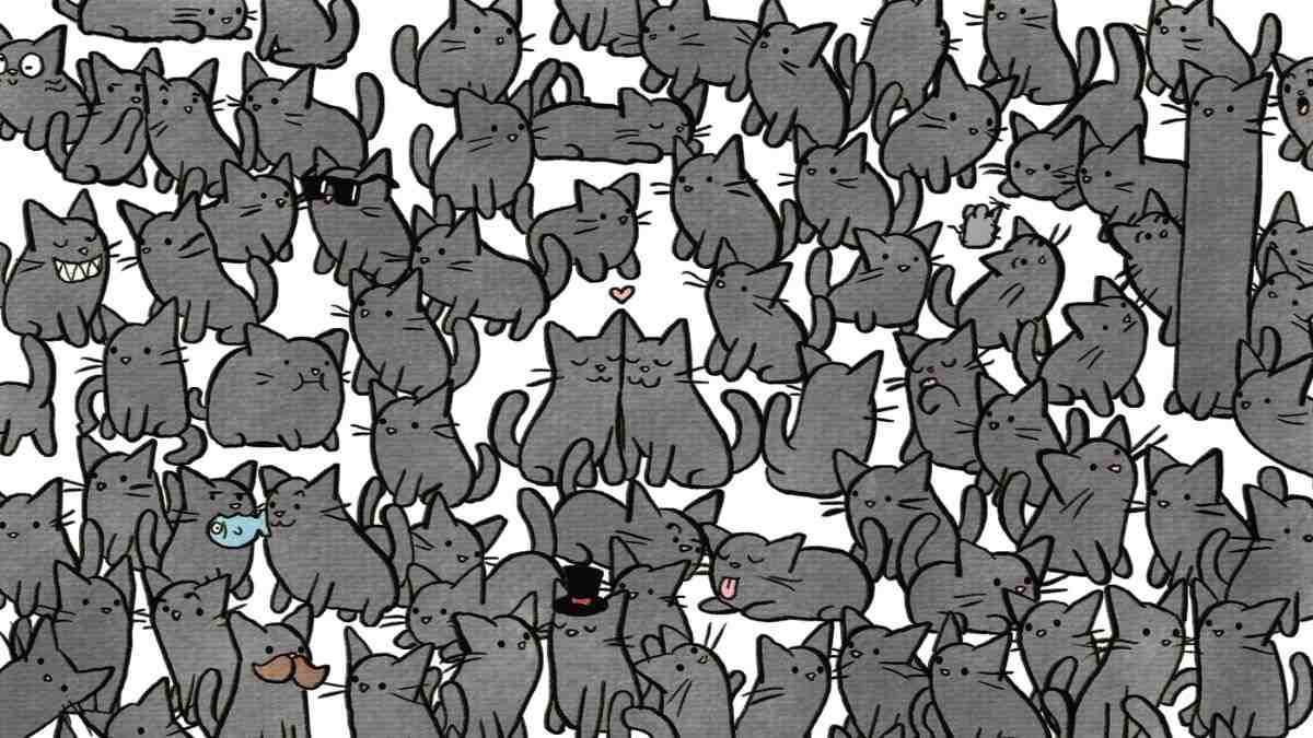 Are You Sharp Enough To Spot All 5 Horseshoes Hidden Among Black Cats In 5 Seconds?