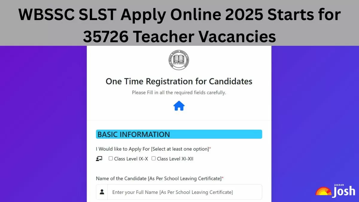 WBSSC SLST 2025 Application Form Out: Direct Apply Online Link for 35726 Vacancies