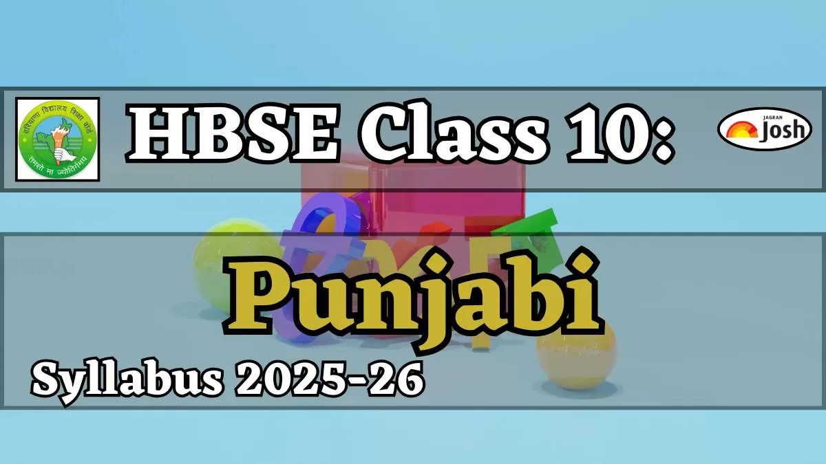 Haryana Board HBSE Class 10th Punjabi Syllabus 2025-2026, Download PDFs Here