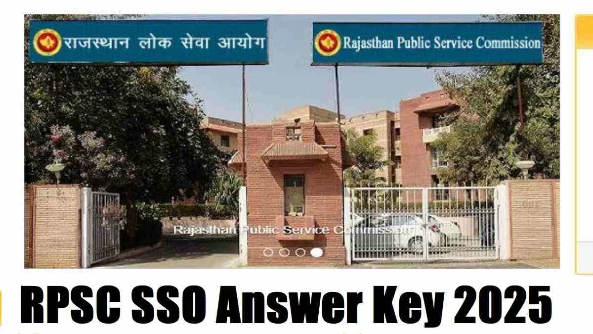 RPSC SSO Answer Key 2025 PDF Download