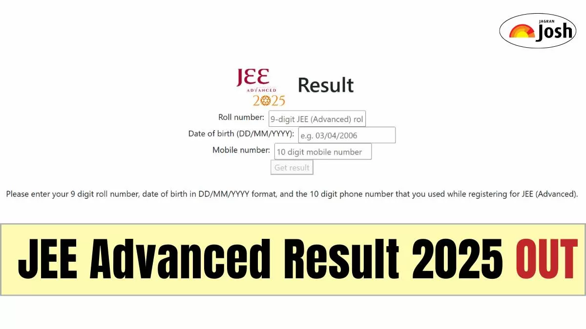 JEE Advanced 2025 Result Out at jeeadv.ac.in: Get Direct Download Link for Result & Scorecard