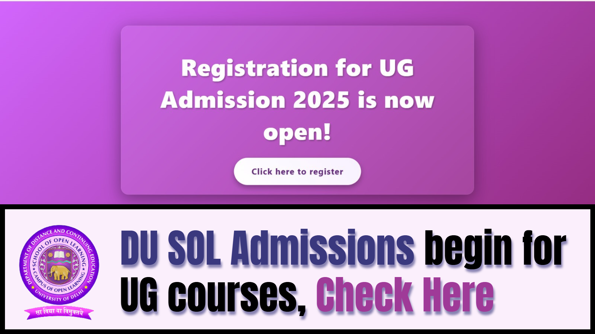 DU SOL UG admissions begin, check details here.