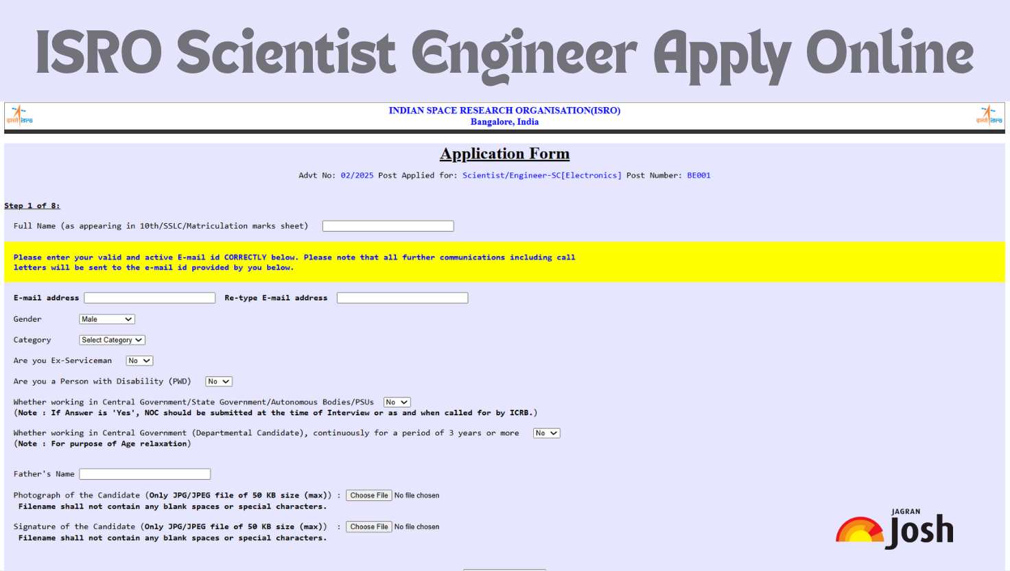 ISRO Recruitment 2025 Apply Online at isro.gov.in, Register Now for Scientist/Engineer Posts - More Details Here