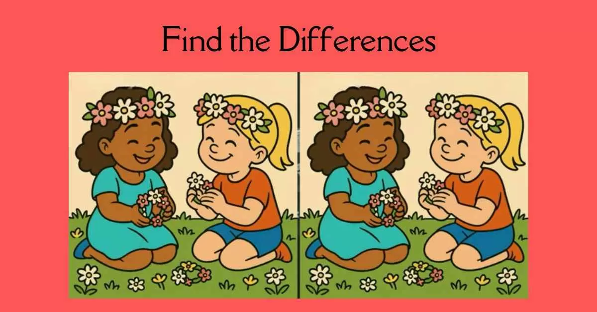 Spot the 3 Differences in Girls Making Tiara 