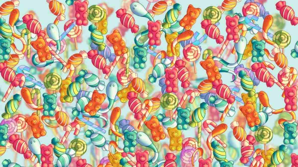 Optical Illusion IQ Test: Are Your Eyes Sharp Enough To Spot A Stuffed Bear Hidden Among Candies In 5 Seconds?