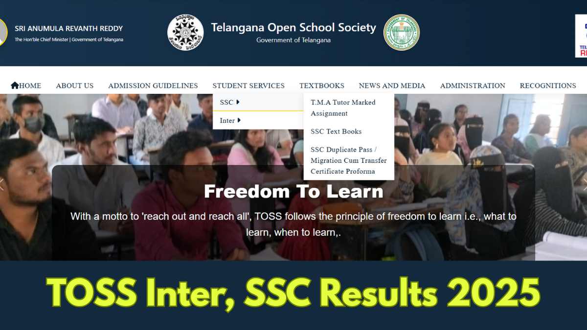 TOSS Inter, SSC Results 2025: Telangana Open School Society Public Exam Result Declared at direct link at telanganaopenschool.org