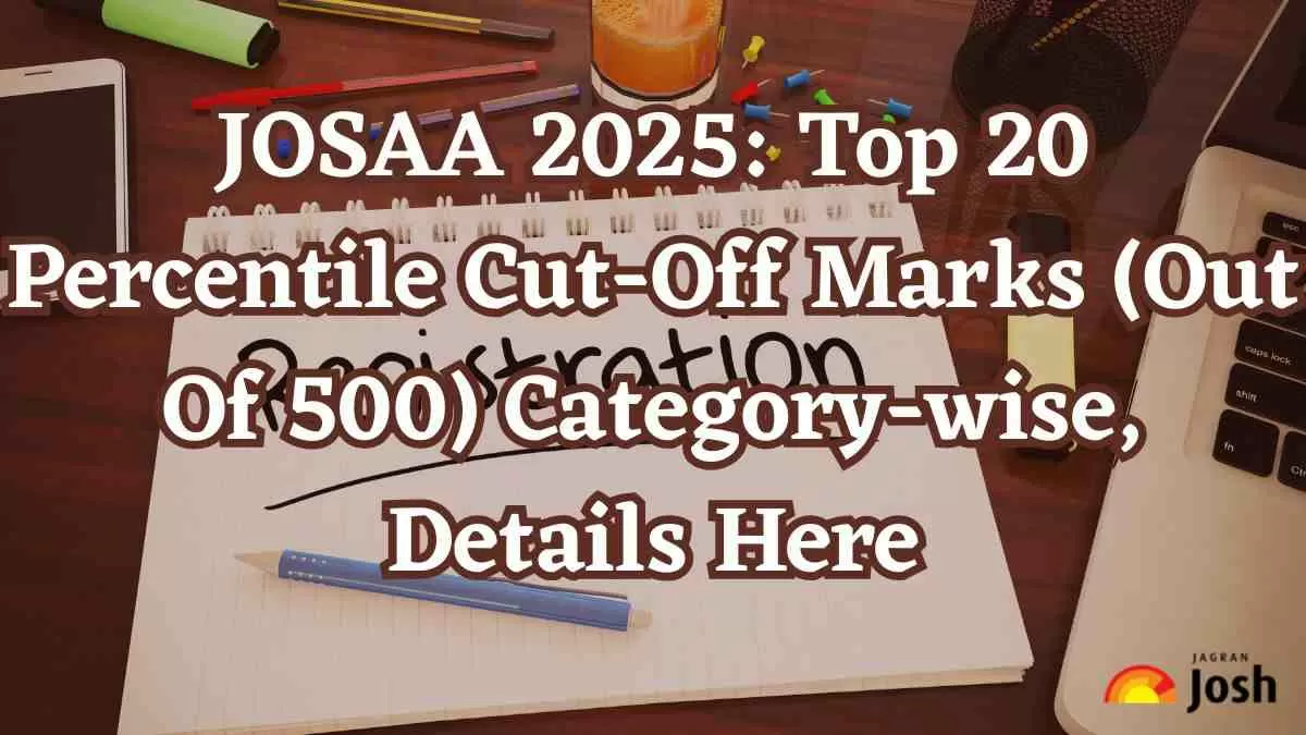 JOSAA 2025 Top 20 Percentile Cut Off Marks Out Of 500 Category wise