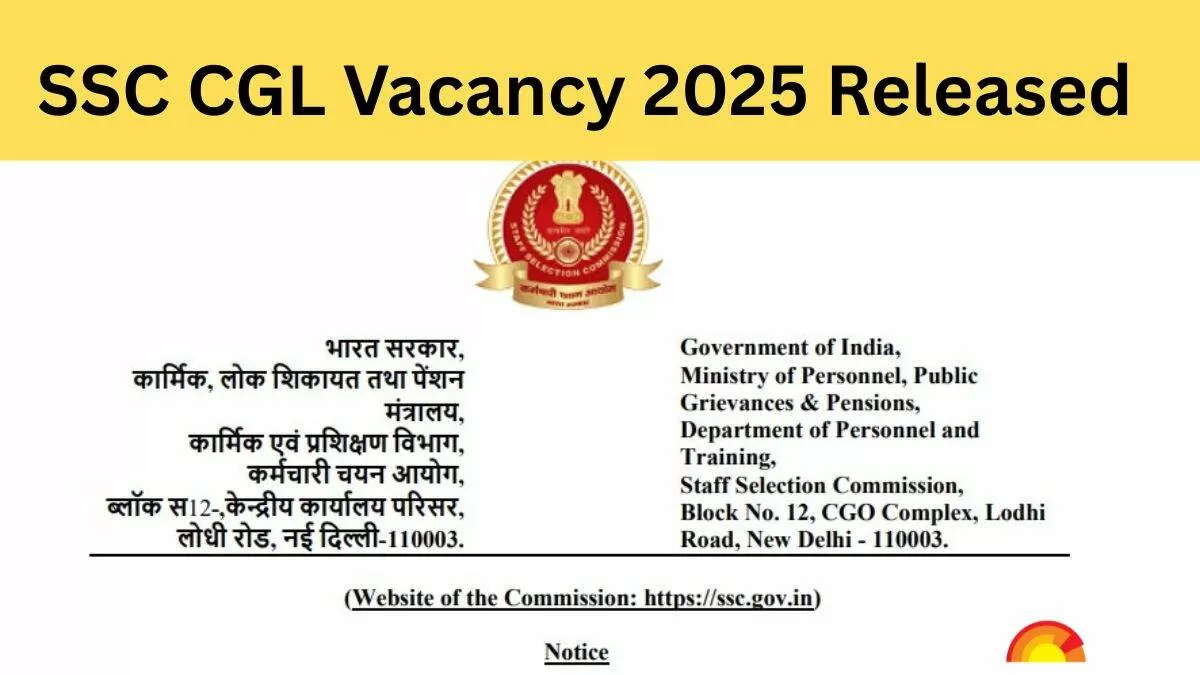 SSC CGL Vacancy 2025PDF, Posts, and Department-wise Vacancy Details